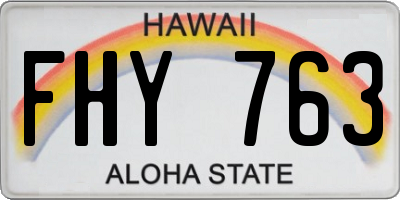 HI license plate FHY763