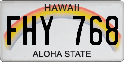 HI license plate FHY768