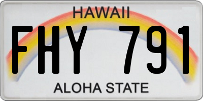 HI license plate FHY791