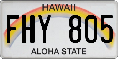 HI license plate FHY805