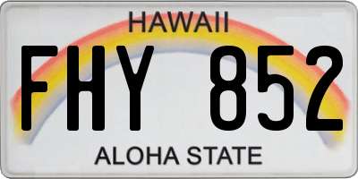 HI license plate FHY852