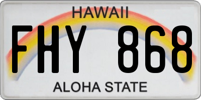 HI license plate FHY868
