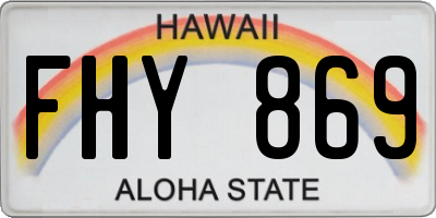 HI license plate FHY869