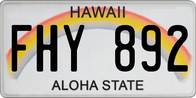 HI license plate FHY892