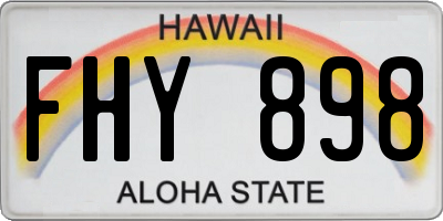 HI license plate FHY898