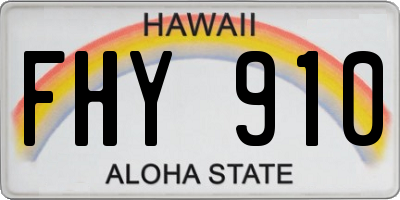 HI license plate FHY910