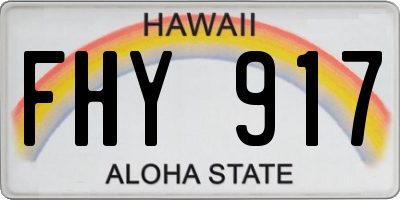 HI license plate FHY917