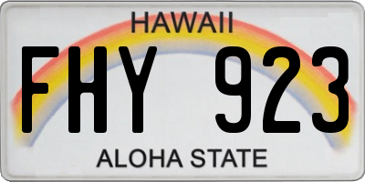 HI license plate FHY923