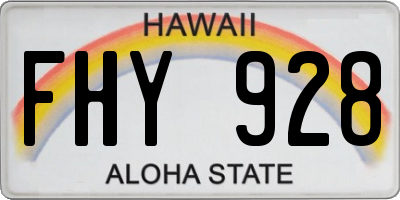 HI license plate FHY928