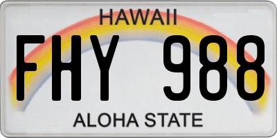 HI license plate FHY988