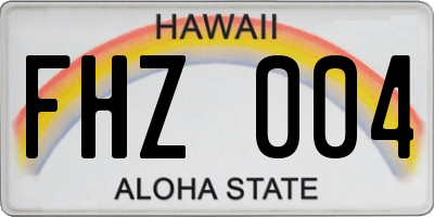 HI license plate FHZ004
