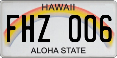 HI license plate FHZ006