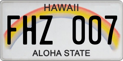 HI license plate FHZ007