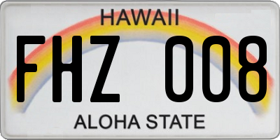 HI license plate FHZ008