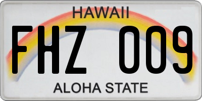 HI license plate FHZ009