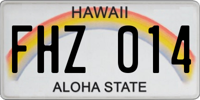 HI license plate FHZ014