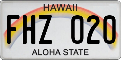HI license plate FHZ020