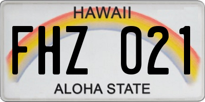 HI license plate FHZ021