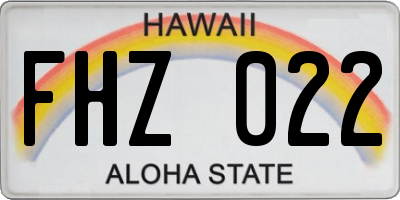 HI license plate FHZ022