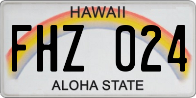 HI license plate FHZ024