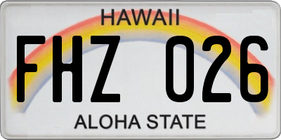 HI license plate FHZ026