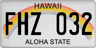 HI license plate FHZ032