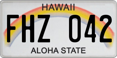 HI license plate FHZ042