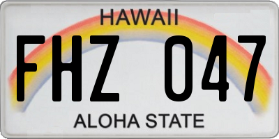 HI license plate FHZ047