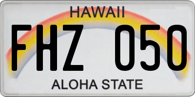 HI license plate FHZ050