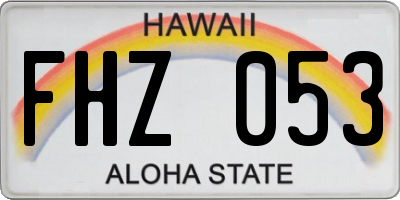 HI license plate FHZ053