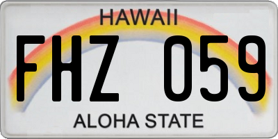 HI license plate FHZ059