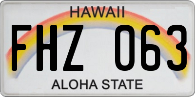 HI license plate FHZ063