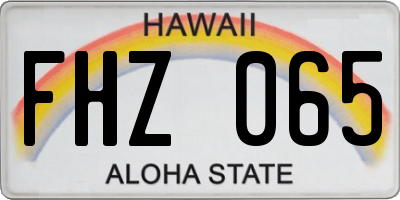 HI license plate FHZ065