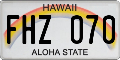 HI license plate FHZ070