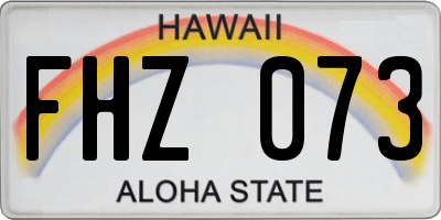 HI license plate FHZ073