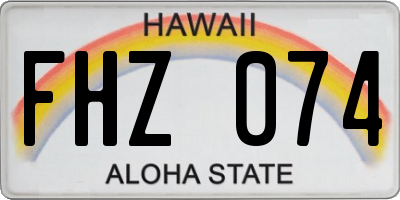 HI license plate FHZ074