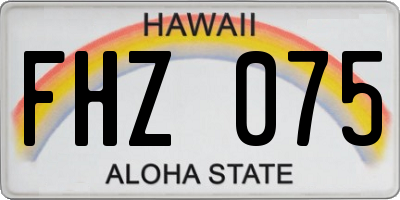 HI license plate FHZ075