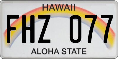 HI license plate FHZ077