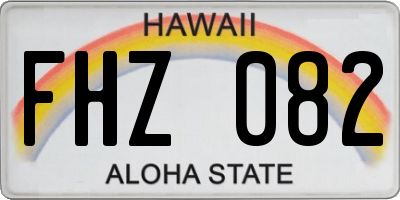 HI license plate FHZ082
