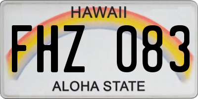 HI license plate FHZ083