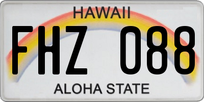 HI license plate FHZ088