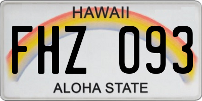 HI license plate FHZ093