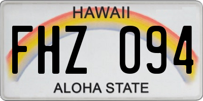 HI license plate FHZ094
