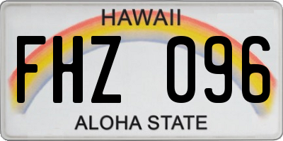 HI license plate FHZ096
