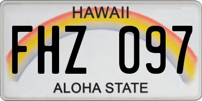 HI license plate FHZ097