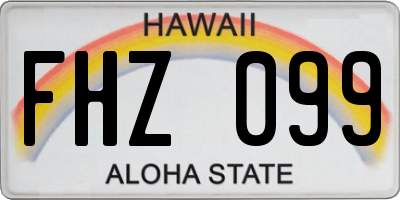 HI license plate FHZ099