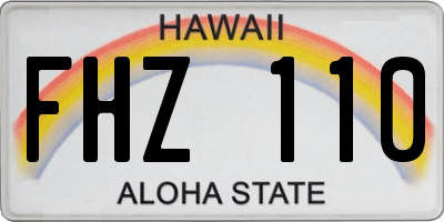 HI license plate FHZ110