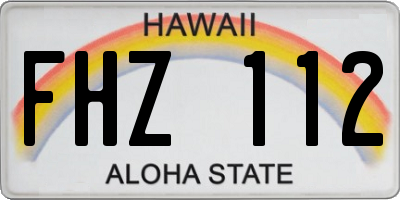 HI license plate FHZ112