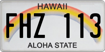 HI license plate FHZ113
