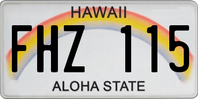 HI license plate FHZ115